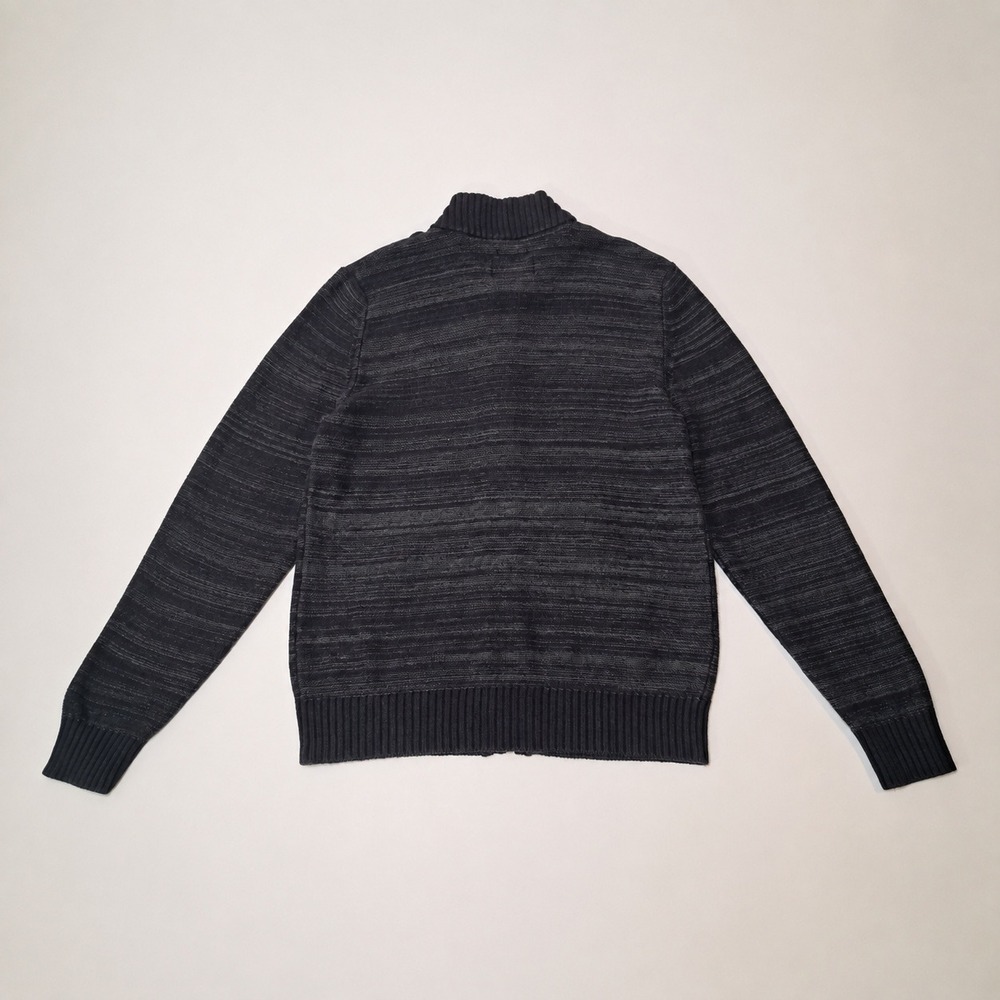 American Rag CIE Men's Black Gray Full Zip Cotton Sweater Jacket - Picture 3 of 6